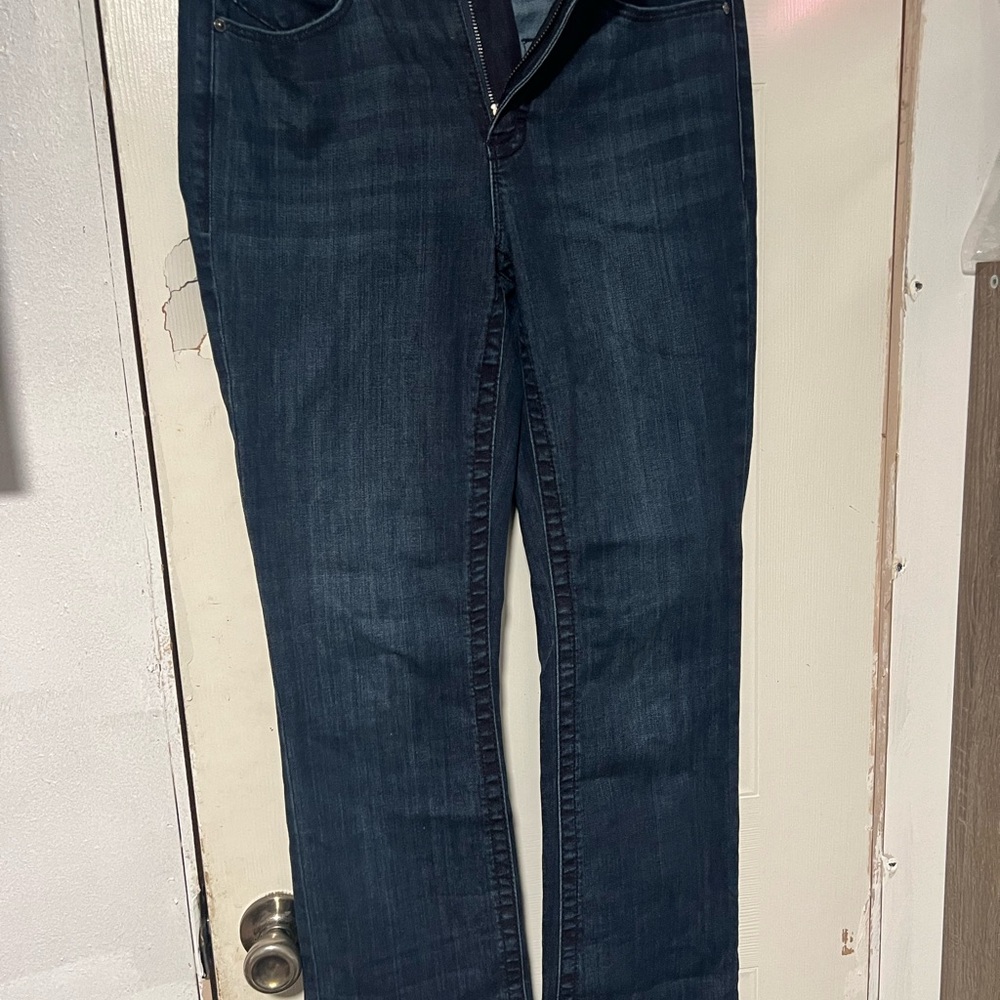 Seven7 Dark Blue Straight Leg Women's Jeans